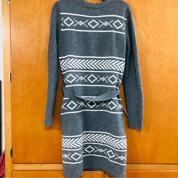 Gray Patterned Lucky Women's Sweater Dress - Picture 5 of 5